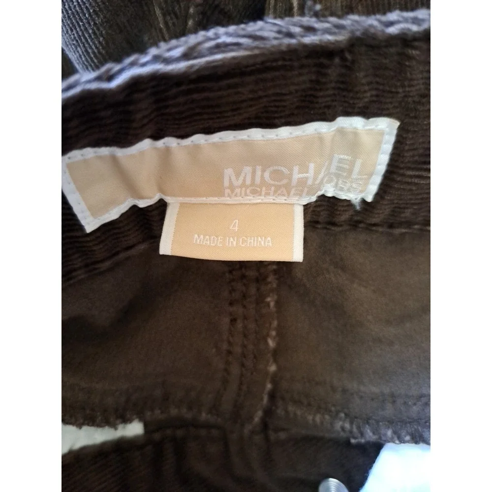 Michael Kors Women's Brown Stretch Cotton/Elastan Corduroy Pants Trousers 4 New